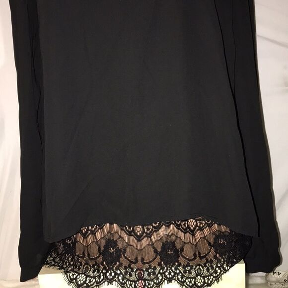 Papaya Women's Black Lace Long Sleeve Blouse Top Size Large - Picture 2 of 7